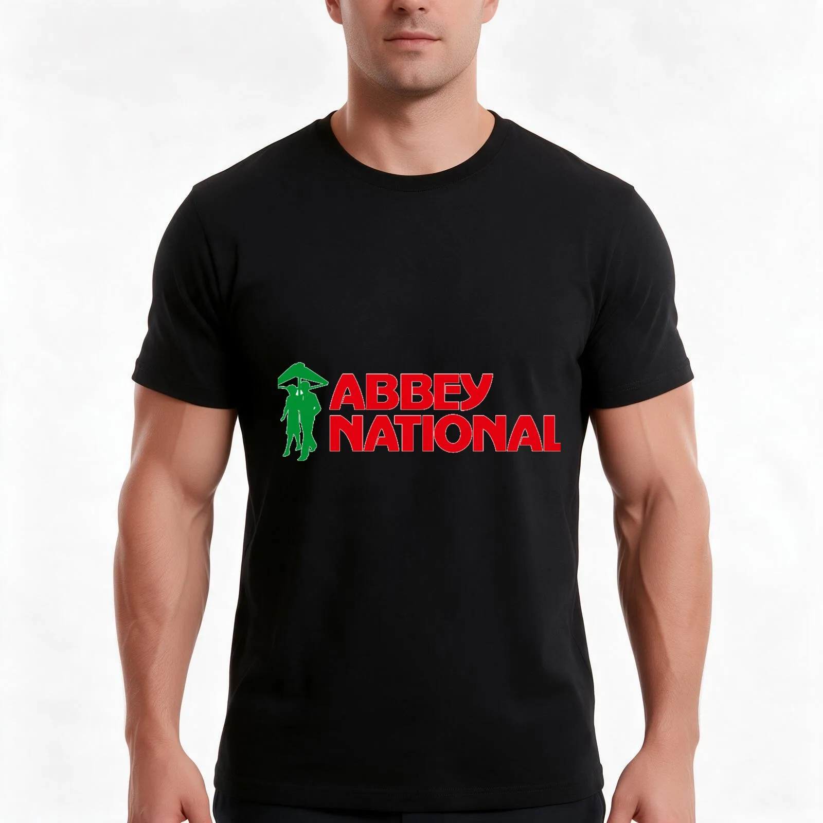 Abbey National Uk Highstreet rtro 80s Brand T-Shirt Summer Casual Cotton Tee Oversized Streetwear Tops Vintage Graphic Print