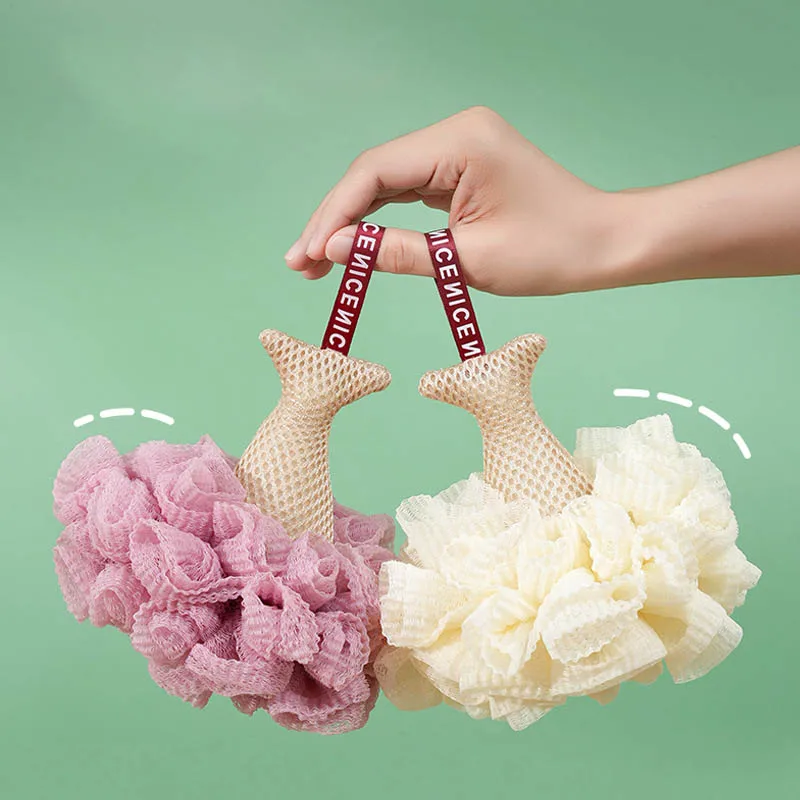 Mermaid Bath Flower Bath Ball Does Not Fall Apart Flower Large Bubbling Net Bath Ball Bath Massage Exfoliation Cleaning Tool