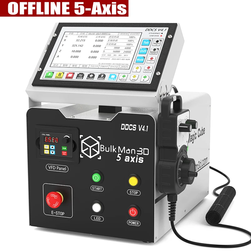 صندوق التحكم غير المتصل لوحدة التحكم CNC BulkMan3D DDCSV4.1 5 محاور مع الأتمتة الصناعية لعجلة اليد MPG لحفارة جهاز التوجيه باستخدام الحاسب الآلي
