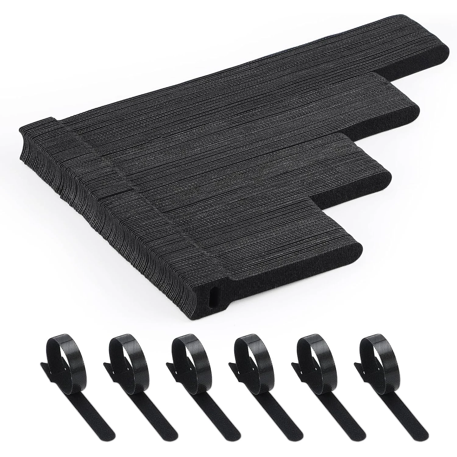 150PCS Cable Ties, 4+6+8+10 inch Cable Ties for Cable Management, Adjustable Fastening, Multi-Purpose Reusable Hook and Loop