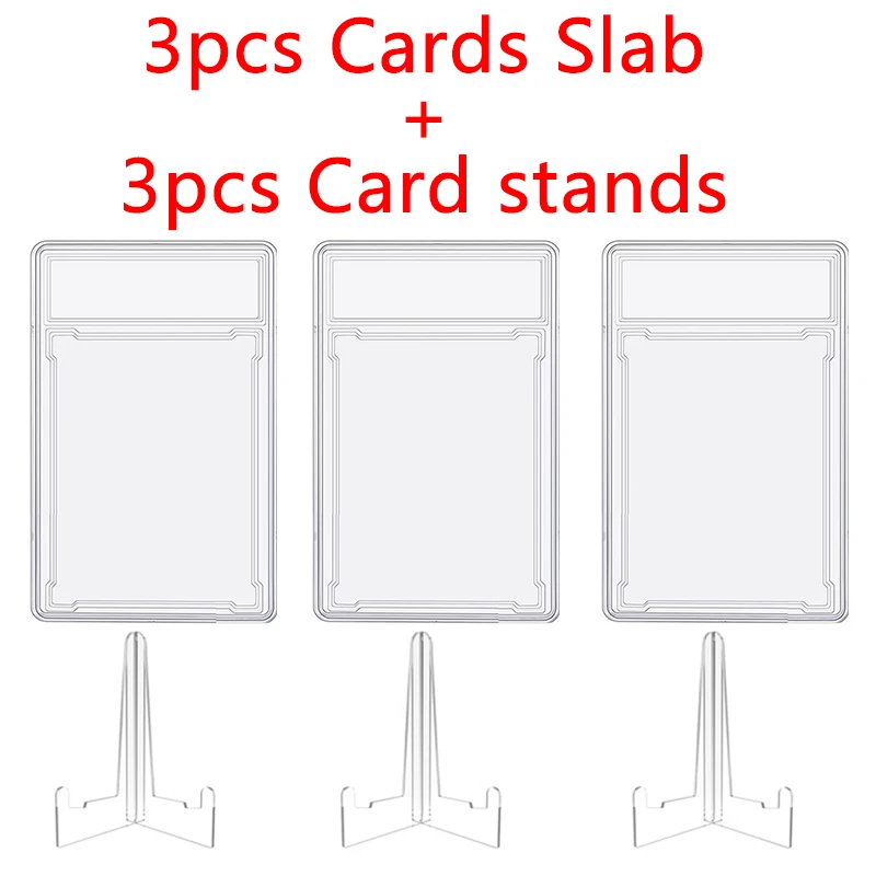 35PT Trading Cards Slab Label PSA Toy Baseball Star Card Stand Sleeves Protector Acrylic Plastic Game Grade PTCG Gift 90x65mm