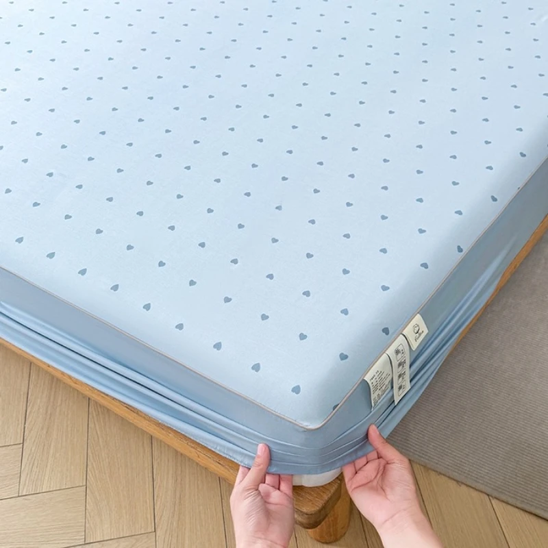 Non-slip and cold feeling Lyocell Tencel anti-cat scratch single mattress bed cover three-piece set