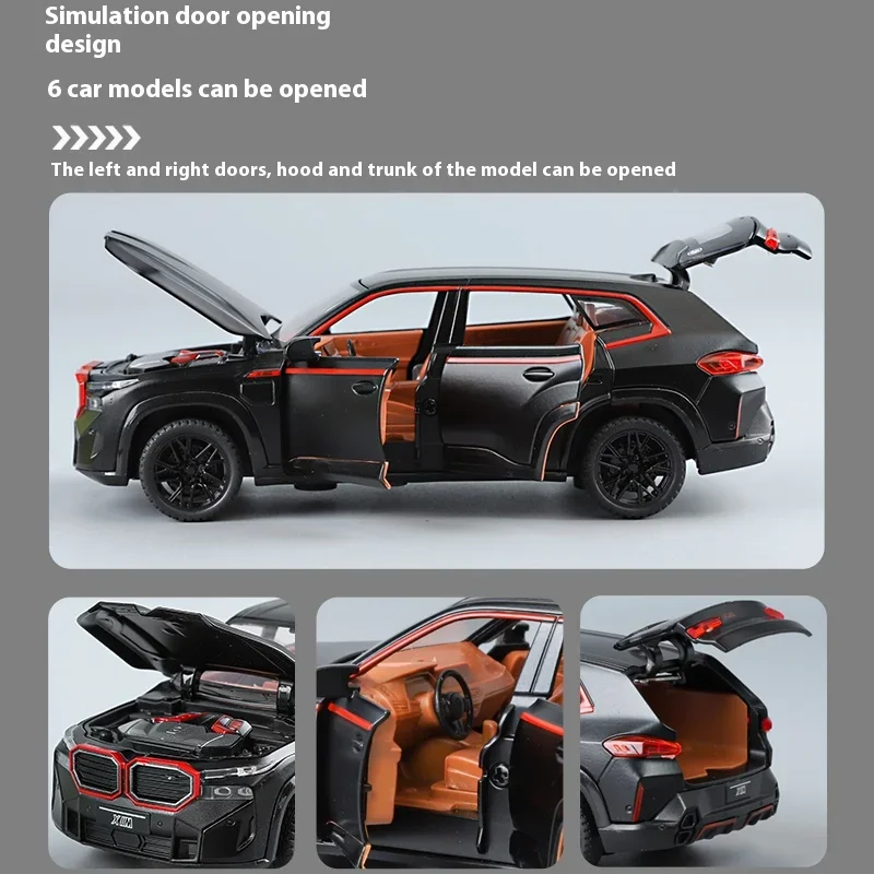 Véhicule SUV tout-terrain XM 1:32, alliage métallique moulé sous pression, modèle de voiture, son et lumière, Collection intérieure, cadeau décoratif pour boîte Firend