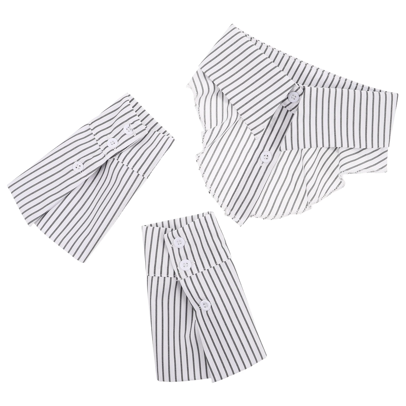 

1 set Cuffs False Fake Collars Cuffs Sleeve Stylish Fake Women Collar And Cuff Set Pointed Collar Women Shirt Polyester