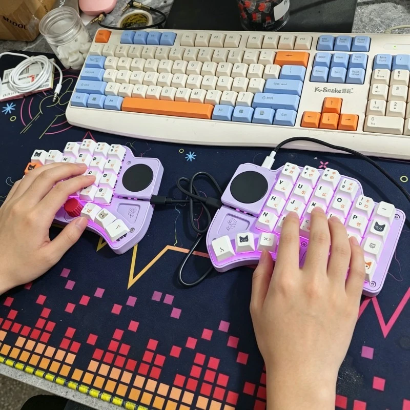 

Dilemma 4X6 Max Split Keyboard Kit Custom Ultra-thin Hot-swap Wired RGB Fdm Printing Knob Touchpad Simulate Mouse VIA/Vial Mx