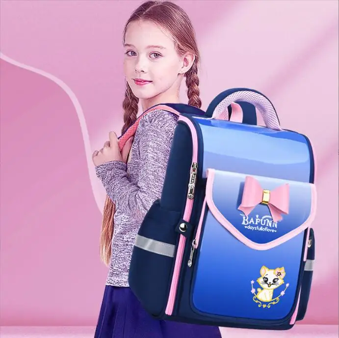 Cute Princess Cat Backpack Children School Bags Girls Orthopedic School Backpack Waterproof Primary Schoolbag Mochila Infantil