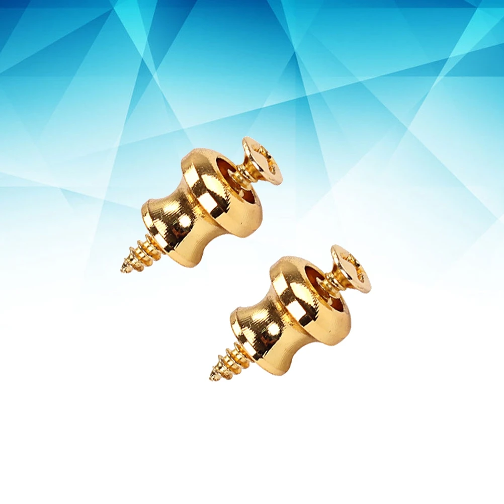 

2 pcs Gold Strap Buckle Set Metal Lock Acoustic Guitar Bass Button Durable Professional Easy Install Prevent Fall Off Guitar