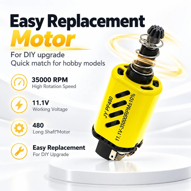 High Speed 480 Short Shaft DC Motor Ordinary Magnet Model Upgrade Spare Parts 11.1V 35000RPM DIY Handmade Project