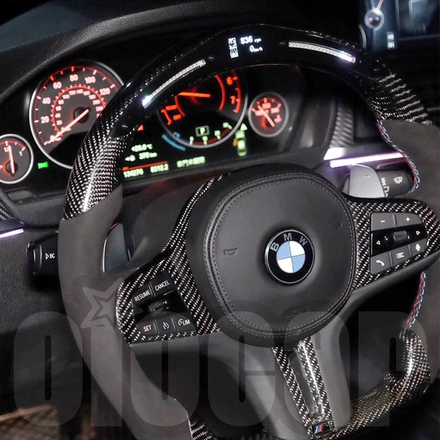 oiomotors G Chassis Carbon Fiber LED Steering Wheel Ring for BMW G87 M2 G80 M3 G82 M4 Z4 G29 G42 2Series G20 3Series G22 4Series