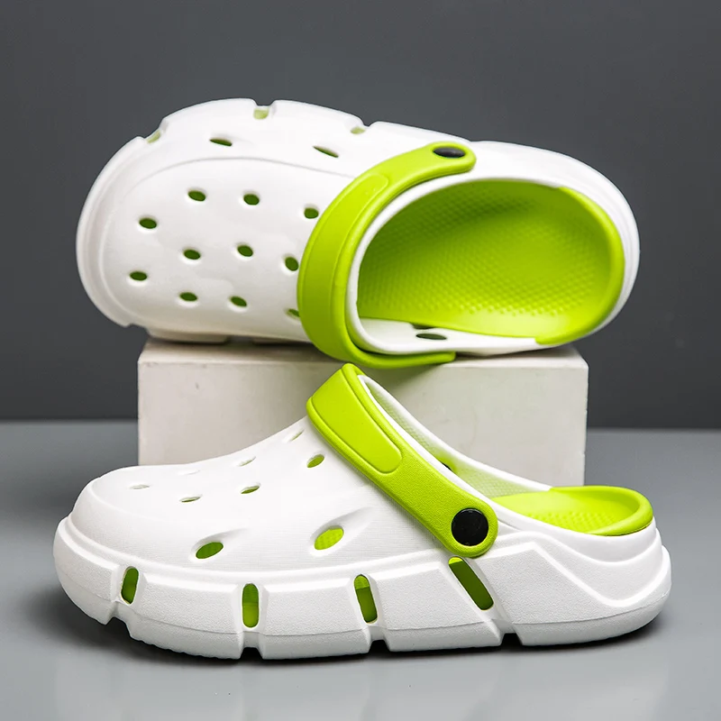 Summer Men Rubber Sandals Garden Shoes Clogs Fashion Beach Shoes Platform Thick Soles Soft Comfortable 5cm High - Image 2