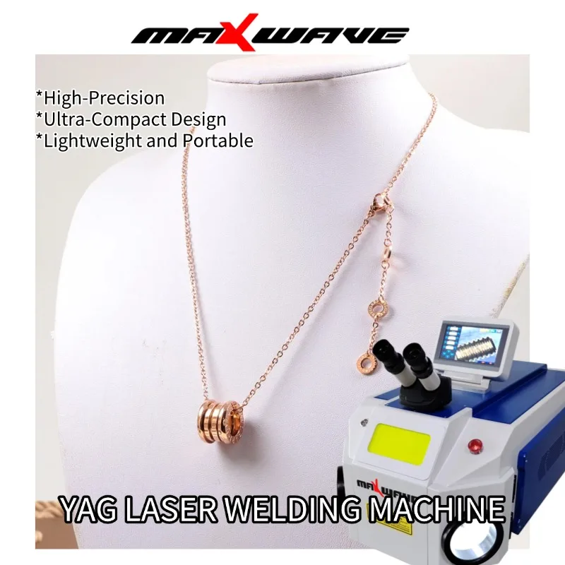 YAG Laser Welding Machine 200W Mini Desktop Air-Cooling Variable Current Power for Precious Metal Jewelry Precision Repair
