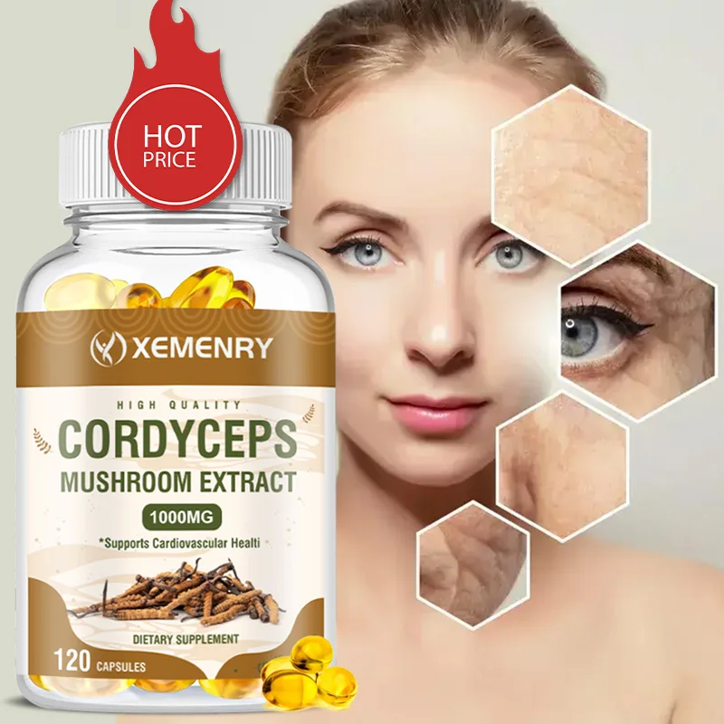 

Cordyceps Capsules 1000mg - Antioxidant, Improves Mood, Increase Energy and Endurance, Supports Heart and Cardiovascular Health