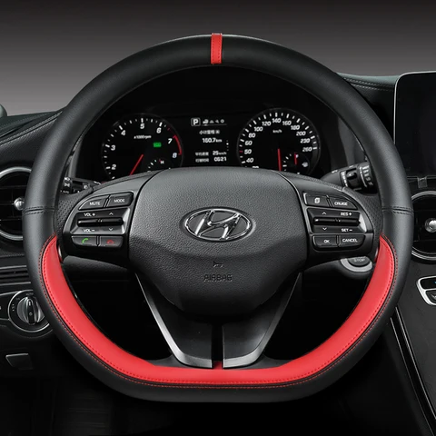 Чехол на руль D-образной формы для Hyundai Ioniq 5 из искусственной кожи — пример использования