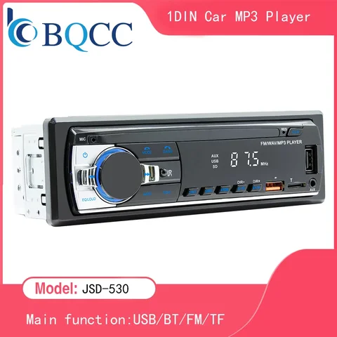BQCC Autoradio Lettore Stereo Lettore MP3 Bluetooth Digitale JSD-530 520 60Wx4 FM Audio Stereo Musica USB/SD con Ingresso AUX Integrato
