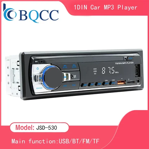Imagen 1 del producto BQCC Reproductor estéreo de radio para automóvil Reproductor MP3 digital Bluetooth JSD-530 520 60Wx4 FM Audio Estéreo Música USB/SD con entrada auxiliar incorporada