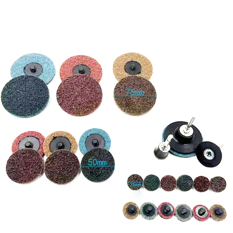 5 Pieces 1/2/3 Inch Torque Nylon Sand Disc Turn Button Rotating Non-Woven Turn Lock Grinding Polishing Disc
