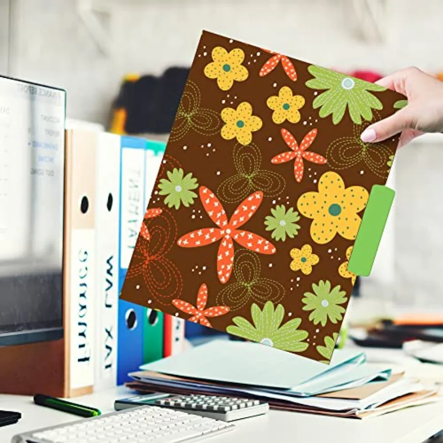 Bestandsmappen Letter-formaat 12-pack Premium waterdichte decoratieve bestandsmappen in mooie kleuren en Flora-ontwerpen Gekleurde bestandsmap