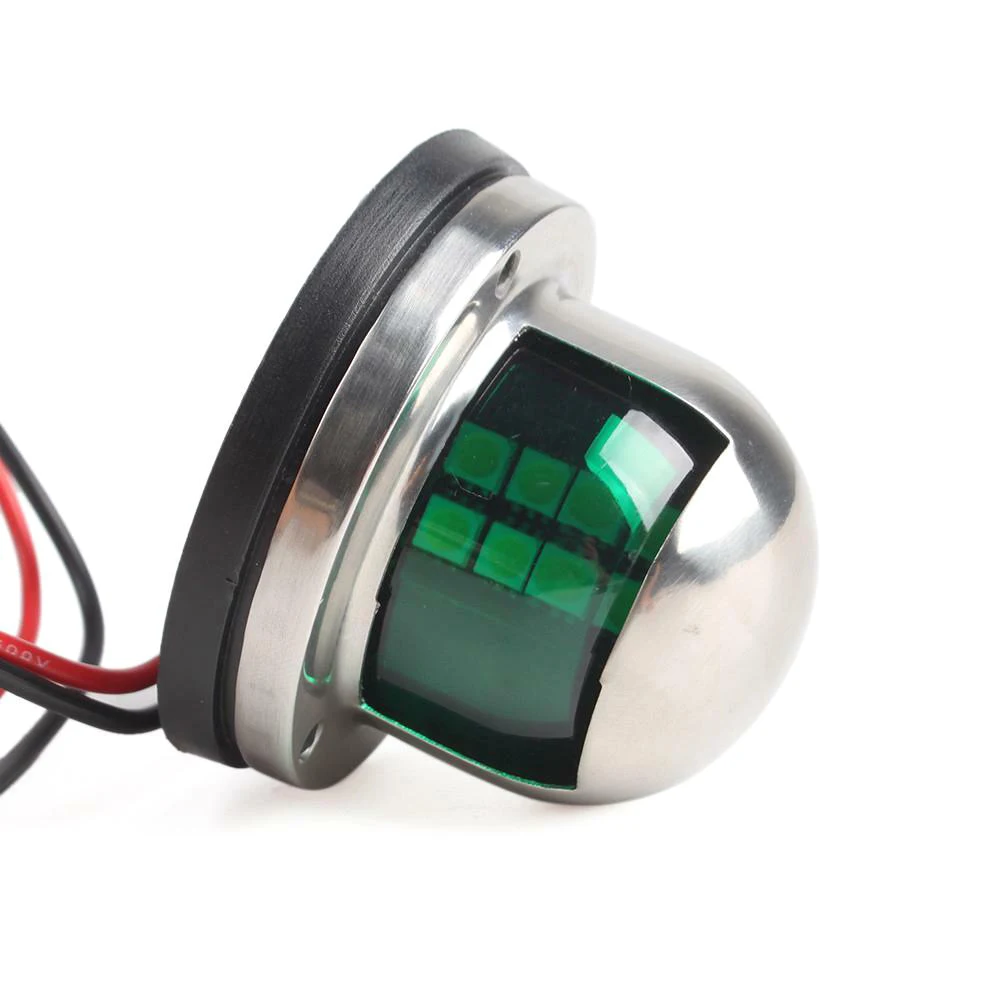 Stainless Steel+ABS Red Green Navigation Light Boat Marine Indicator Spot Light Marine Boat Accessories