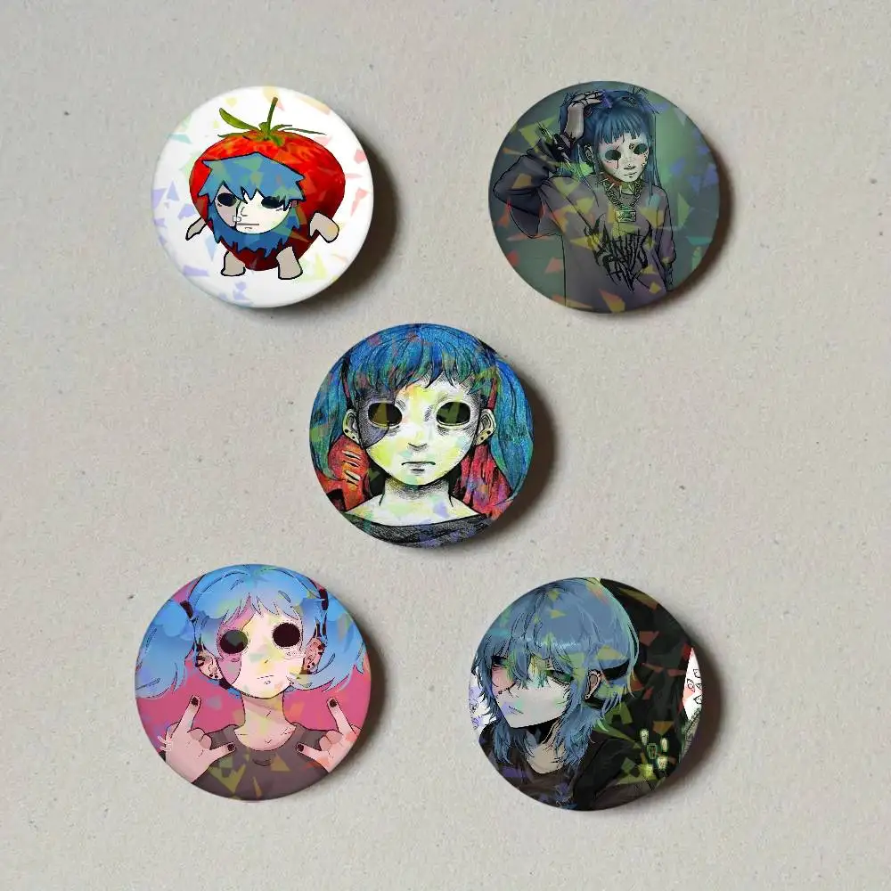 Game S-Sally Face Laser Button Pins Backpack Clothing Decor Brooch Fiction Badge Jewelry Gifts