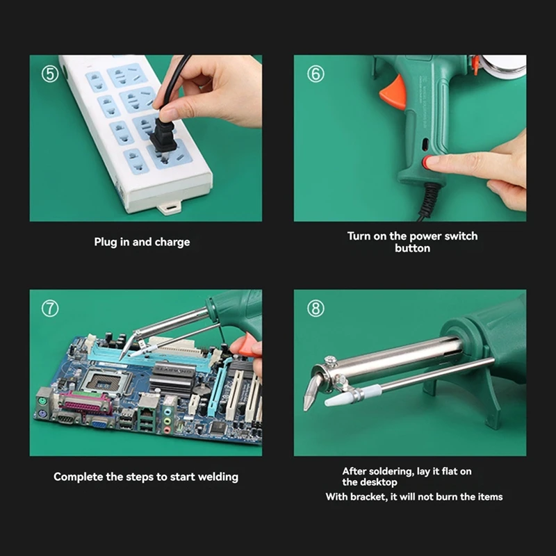 Manual Soldering Iron Tip Tin Gun Auto External Heat Electric Tin Welding Machine For 0.5-1.2Mm Wire Diameter