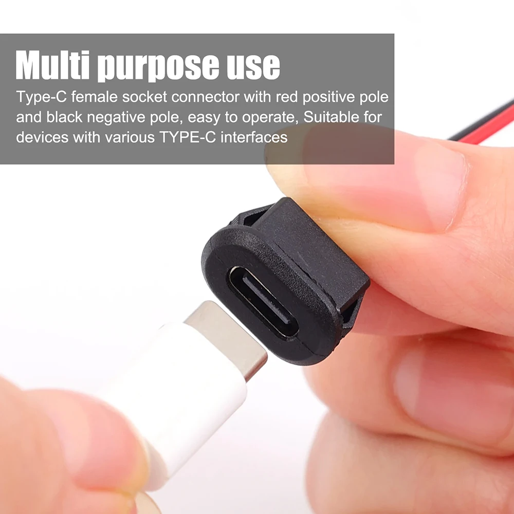 1 Stück USB Typ-C-Stecker Typ-C wasserdicht mit Muttern-Verriegelungsplatte, weiblicher TPC-Anschluss, wasserdicht, Hochstrom-Schnellladeanschluss – Detail 4