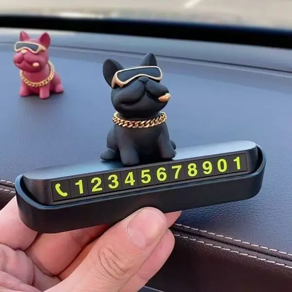 

Wear-resistant Bulldog Car Ornaments Feel Comfortable Resin Material Car Dashboard Decoration Car Accessories Interior Decor