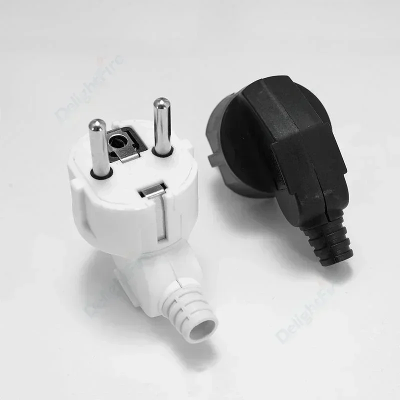 EU Electrical Plug Male Replacement Rewireable Schuko Outlet 2Pin France Germany European Adapter Extension Cord Connector Plug