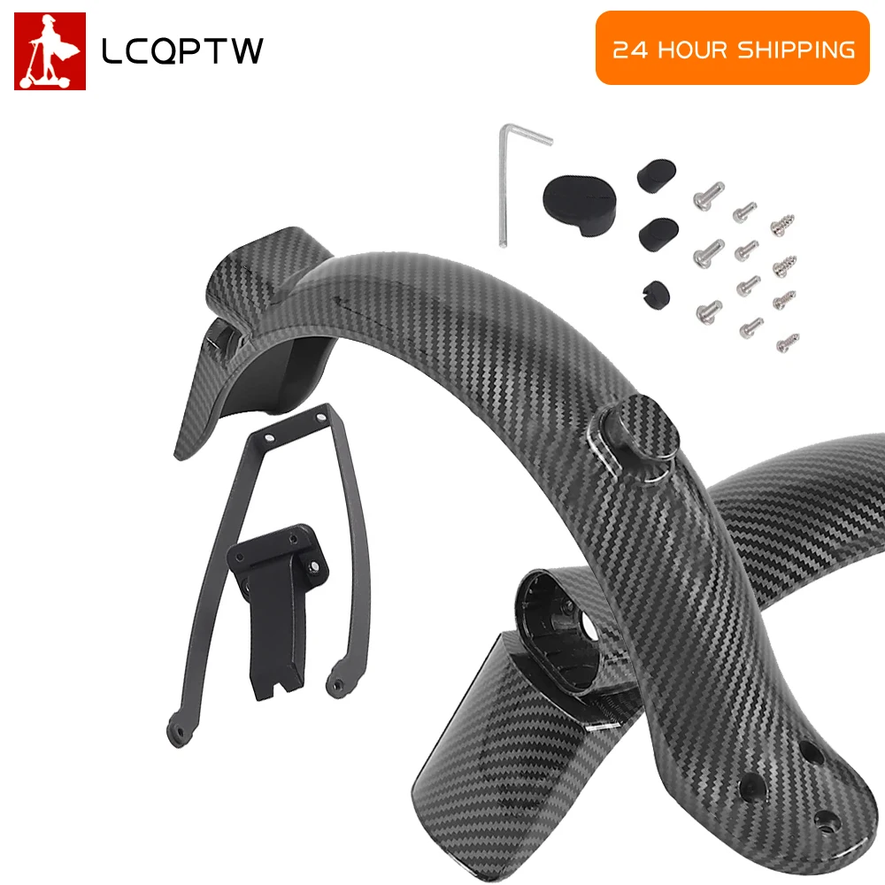 

For Xiaomi Pro Pro 2 Mi3 Electric Scooter Carbon-Fiber Rear Mudguard Brake Light Support Bracket Screws Rubber Fenders Kit parts