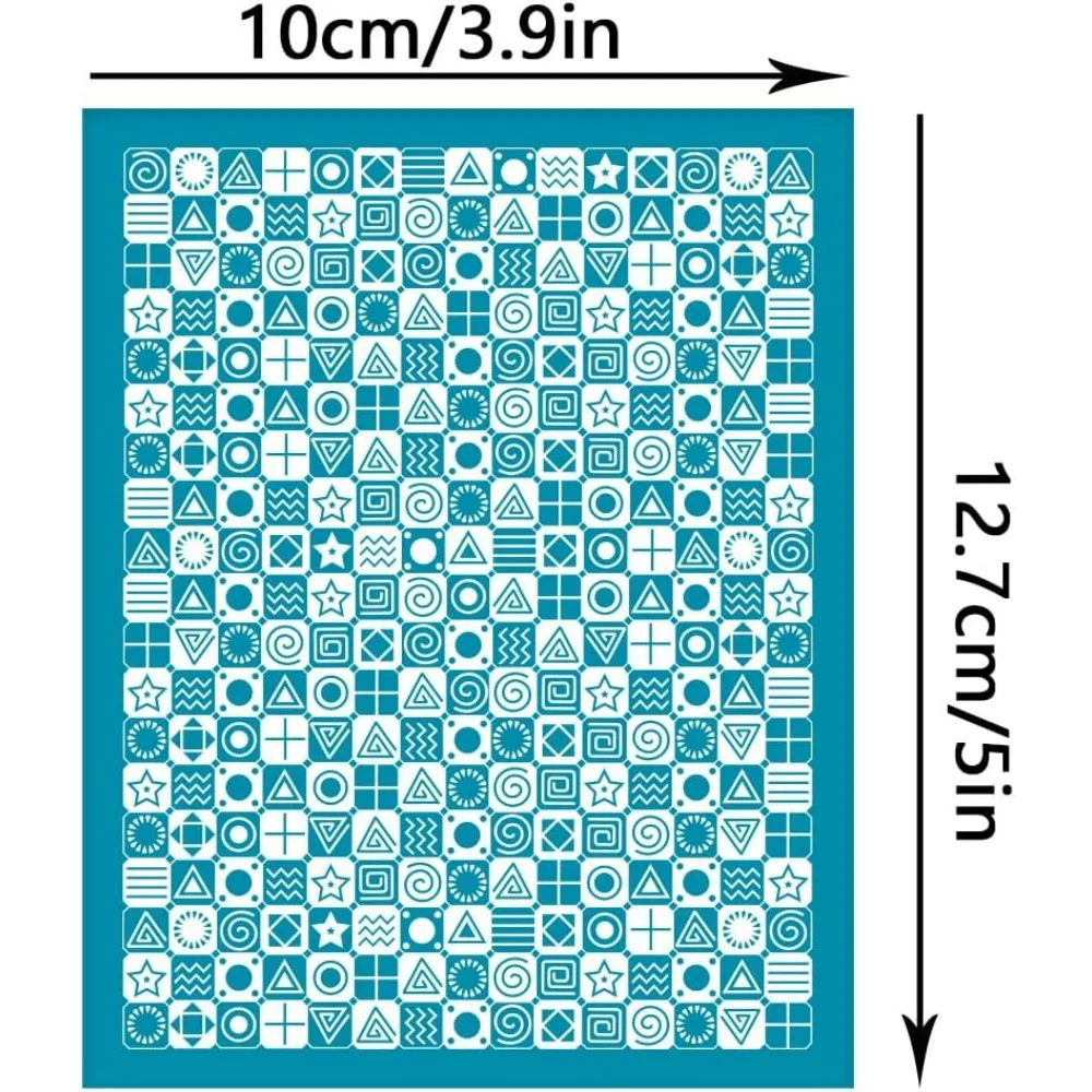 4x5 Inch Small Symbols Pattern Clay Stencils Swirls Silk Screen for Polymer Silk Screen Stencils Mesh Transfer Stencils Circles