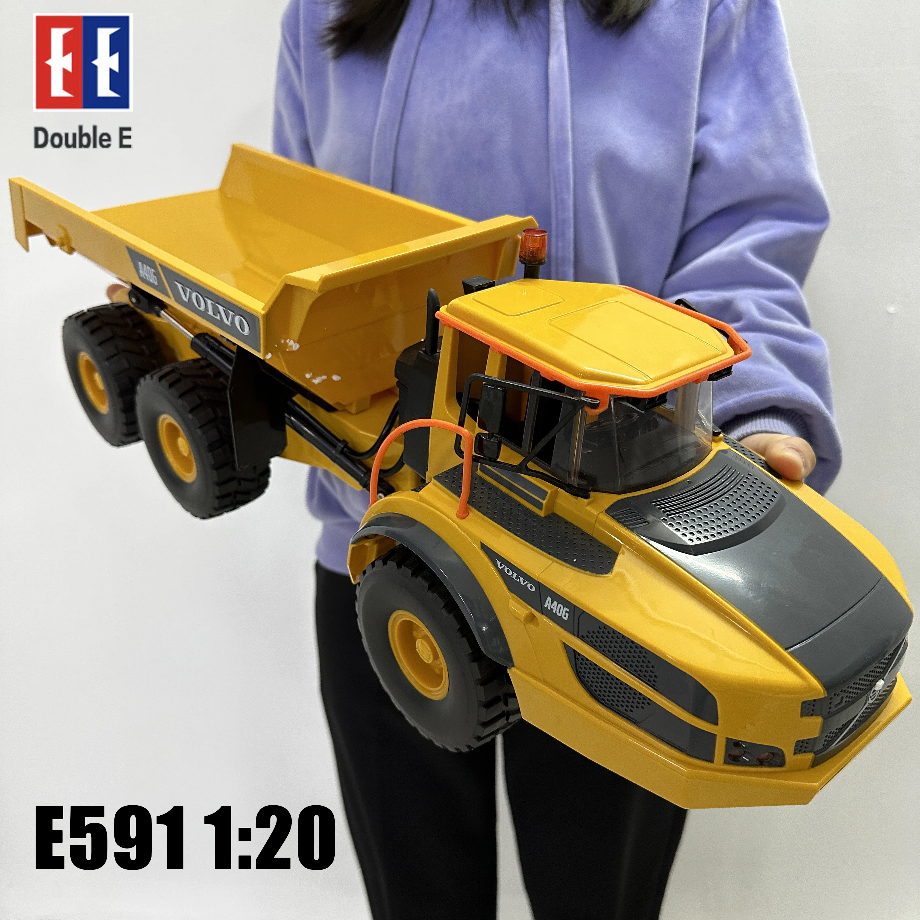 Double E E591 RC Dump Truck Excavator 1:20 RC Tractor Trucks Crawler 2.4G Engineering Vehicle Remote Control Toy Birthday Gifts