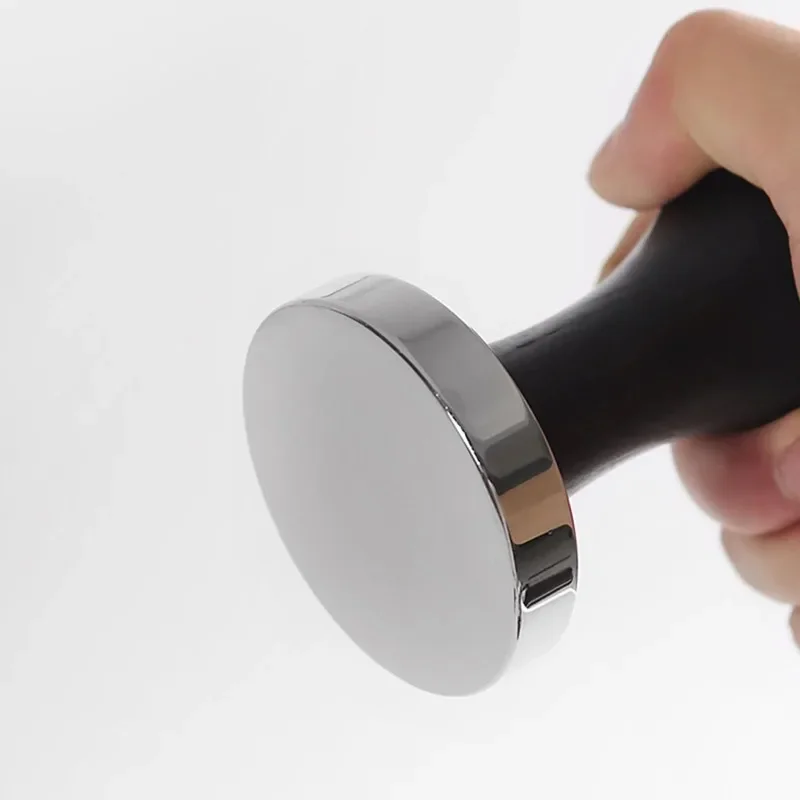 Professional Espresso Coffee Tamper Stainless Steel Flat Base Barista Coffee Bean Press Tool with Handle for Perfect Tamping