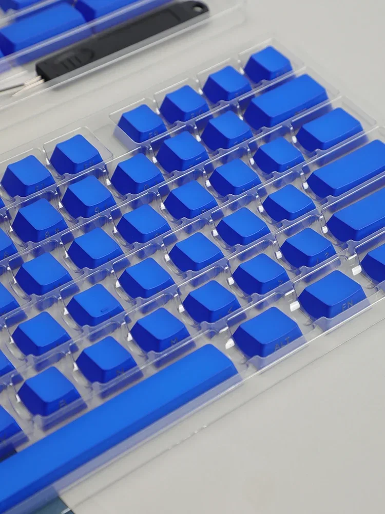 Klein continent-Clavier mécanique bleu, capuchon côté gravé, transparent, PBTOEM68758098