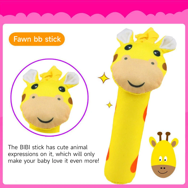 Baby Rattle Toys Soft Cloth Plush Animal Baby Stick Toy 0 12 Months Cartoon Animal BB Stick Hand Bell Toys Baby Toddler Toy Gift