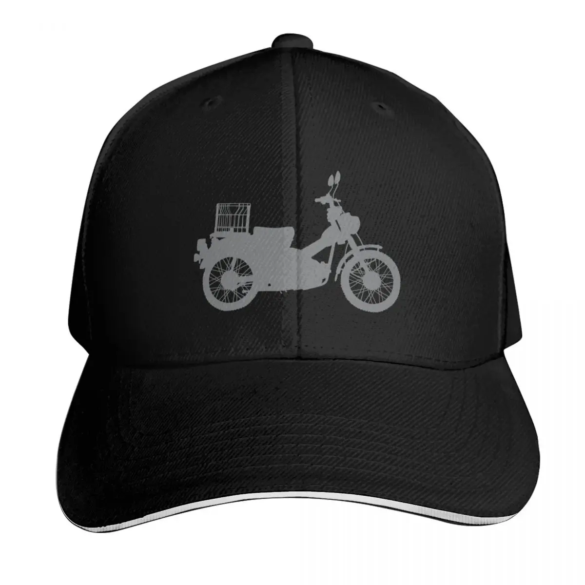 Postie Bike/Trail Bike With Crate Baseball Cap Strapback Dad Hat Six Panel Structured Crown Sun Protection UPF 50+