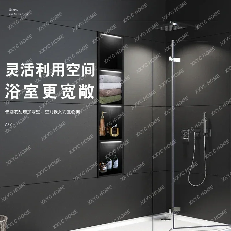 

Wholesale Stainless Steel Niche Partition Bathroom Metal TV Stainless Steel Niche Embedded Cabinet Finished Product