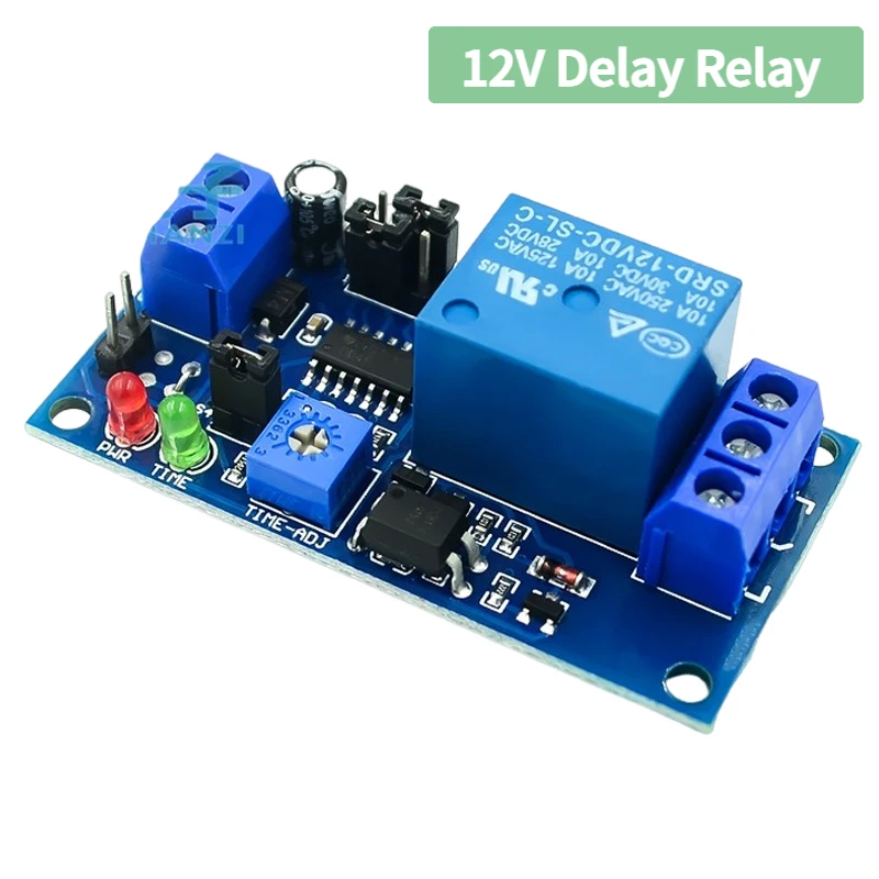 DC 12V Delay Relay Delay Turn On/Delay Turn Off Switch Module Timing Timer Control Switch Adjustable Potentiometer LED Indicator