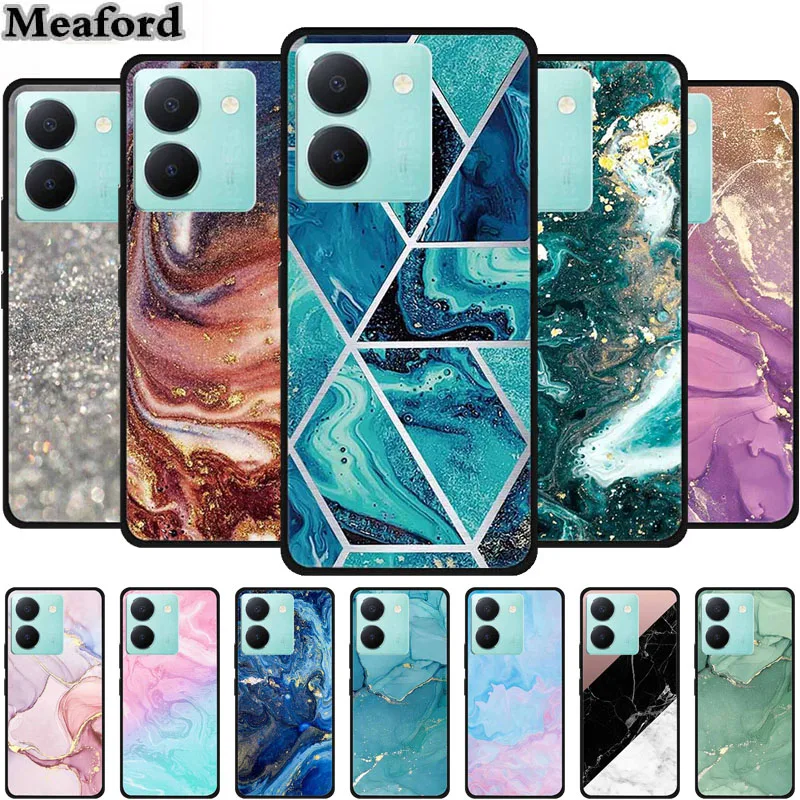 For Vivo Y27s 4G Case Marble TPU Silicone Soft Back Cover Phone Cases for VivoY27s 6.64