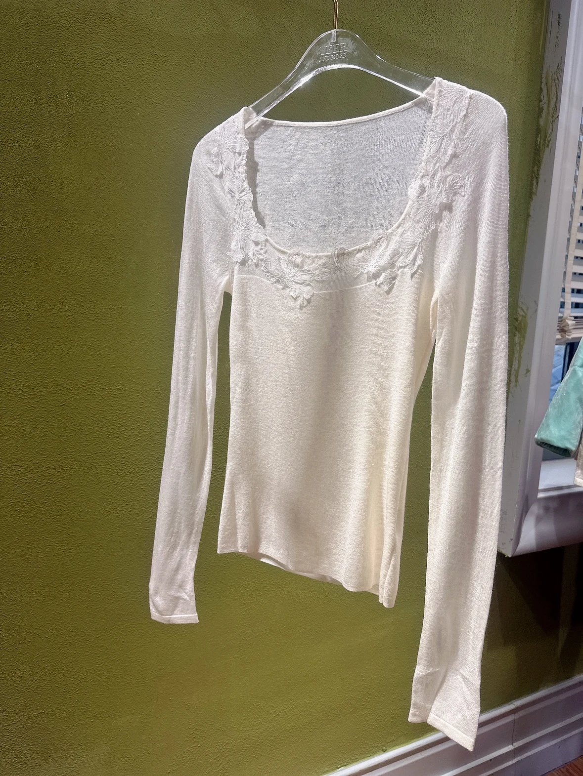 

Yeerandmore 2025 Winter New Sle Long Sve Women's Slim Fit Lace Trim Base irt Commute Sle Knitted Woolen Top