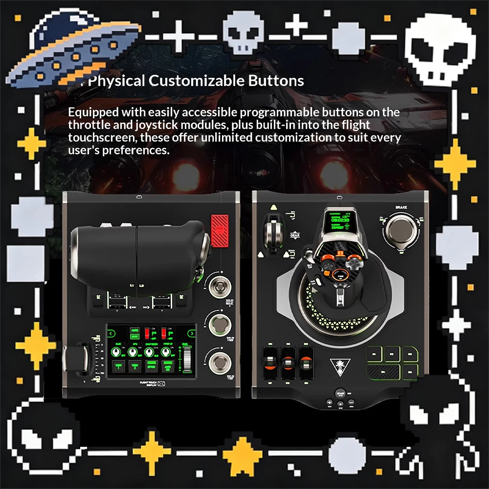 

Turtle Beach V1F-Deck Simulated Flying Rocker Double Throttle Throttle Valve 74 Entity Custom Buttons Hall Game Rocker For Gifts