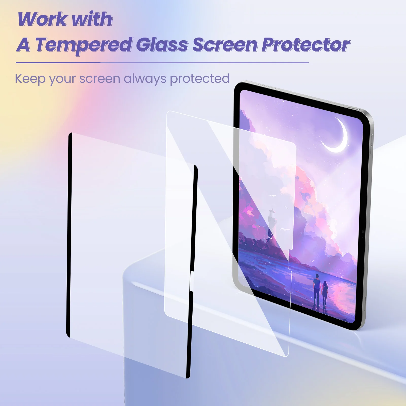 MoKo Magnetic Paper Screen Protector for iPad Pro 11 Inch 2024 M4 (5th Gen),Detachable&Reusable iPad 11 In 5th Screen Protector