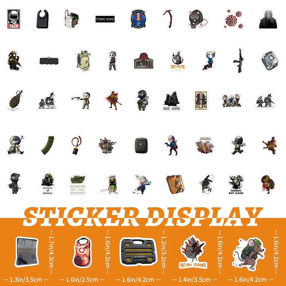 10/30/50/100pcs Escape From Tarkov Game Stickers Cartoon Decals for Kids Toy Laptop Phone Bike Skateboard Cool Graffiti Sticker