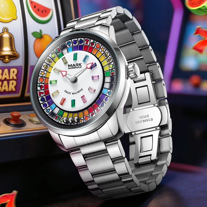 Mark Fairwhale Brand 5086 New Men Top Watch Fruit Rotating Dial Watch Luxurious Waterproof Quartz Fashion Watches for Men Reloj