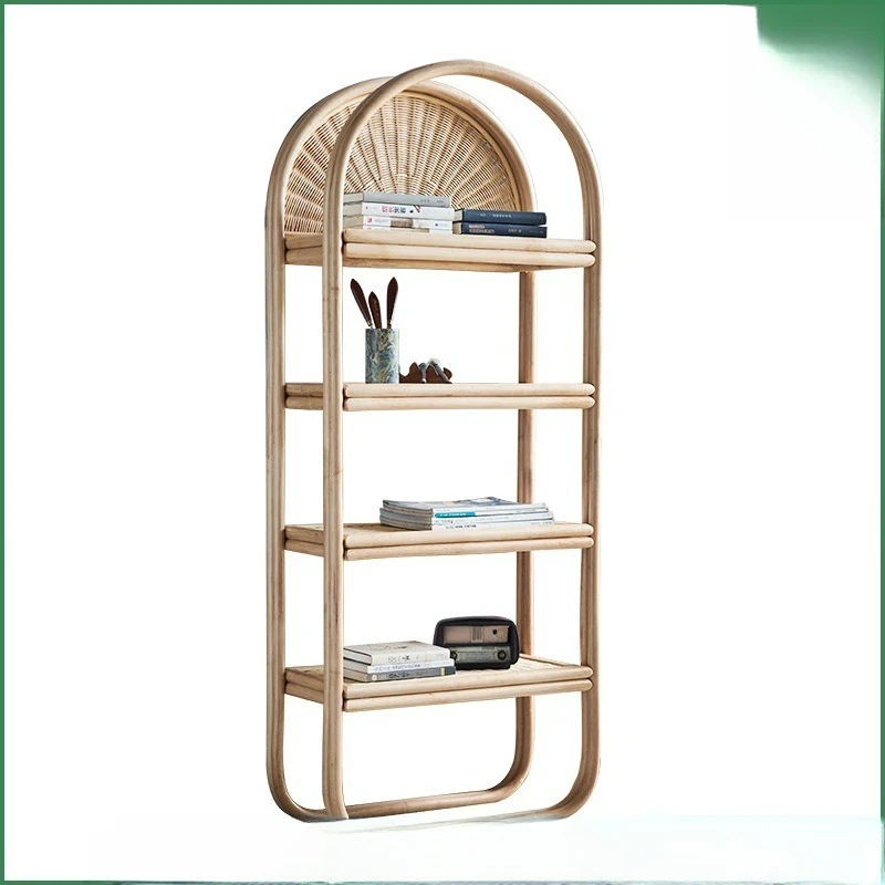 minimalist full vine shelf floor storage curved bookcase shelf living room shelf