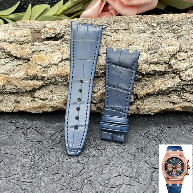 FUYIJIA Luxury Custom A-udemarsP-iguet Watch Band 28MM 30MM Calibrator Alligator Strap Genuine Leather Belt Crocodile Watchbands