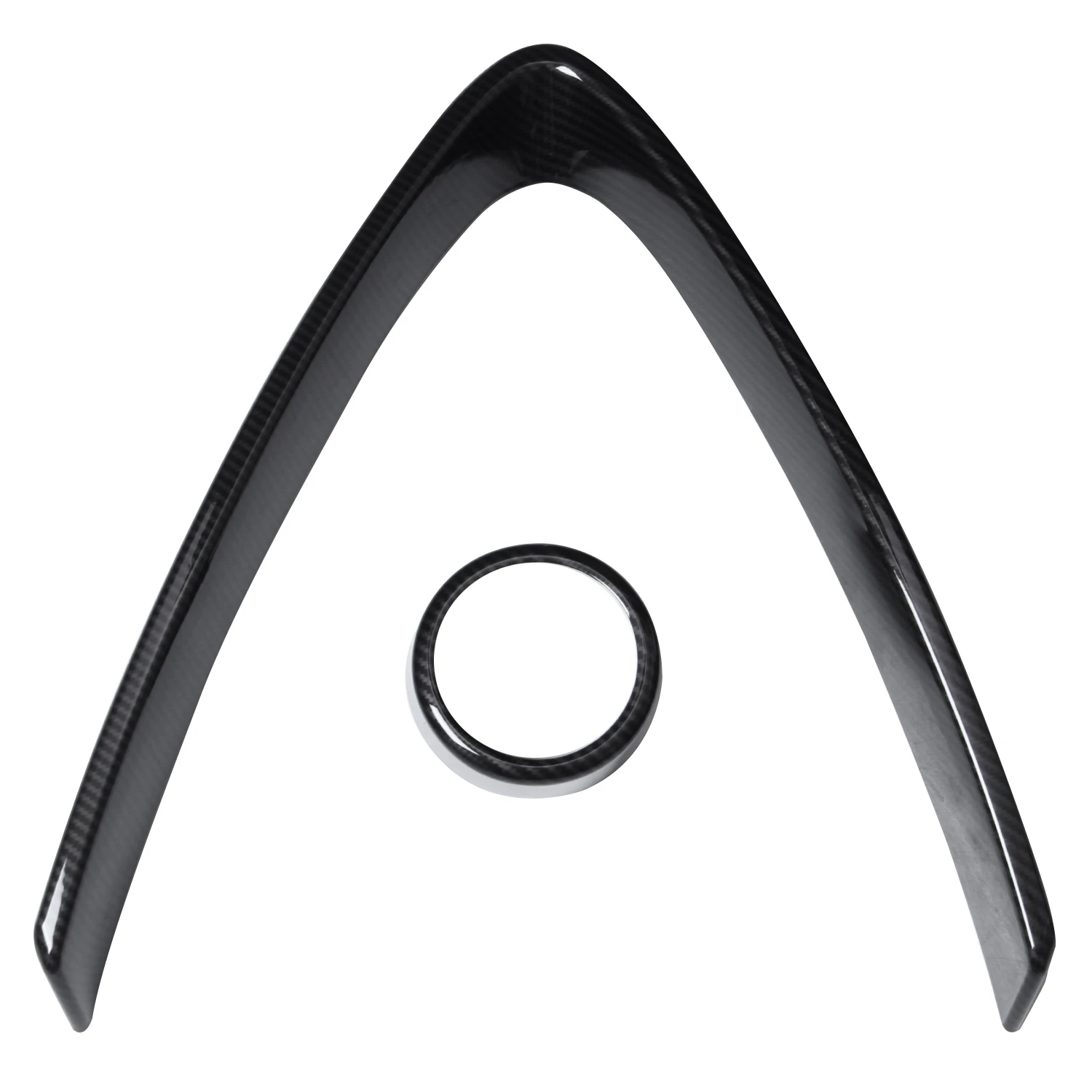 

AC34-Carbon Fiber Style Abs Plastic Front Grill Decoration Frame Trim For Alfa Romeo Stelvio 2017 2018 Parts 2Pcs