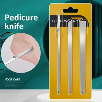 Ensemble de couteaux de pédicure professionnels, outils de soins des pieds des ongles incarnés, pinces à ongles en acier inoxydable, Kit dissolvant de tondeuse, 3 pièces/ensemble