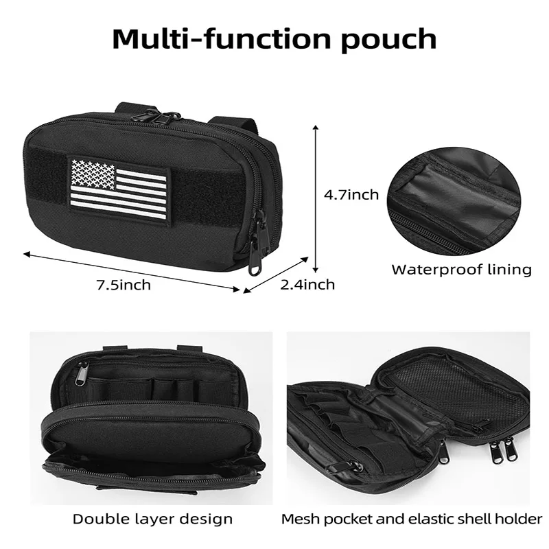 Cinturón táctico multifuncional 7 en 1 con bolsas de accesorios para aventuras al aire libre cinturón de servicio accesorios deportivos Unisexx