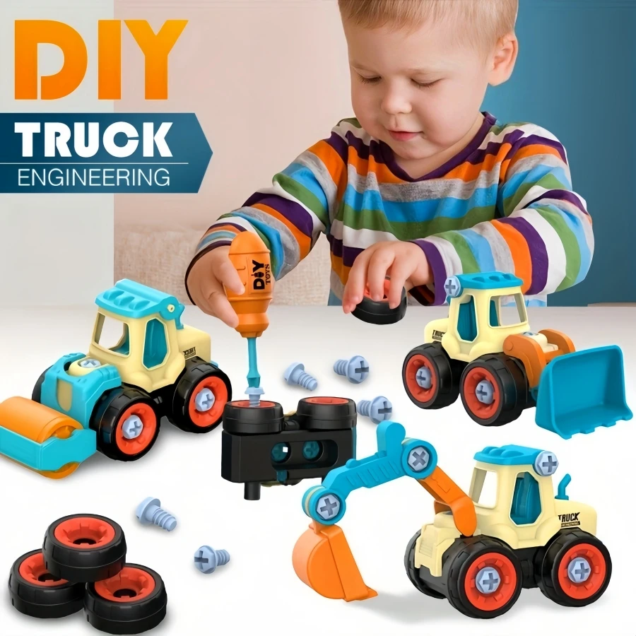 Disassembly Engineering Car Toy DIY Nut Assembly Puzzle Disassembly Simulation Sliding Excavation Disassembly Car