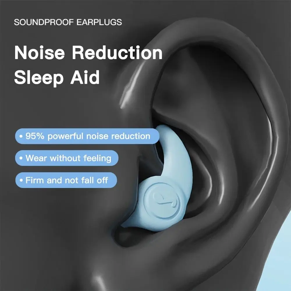 Silicone Anti Noise Earplugs Reusable Noise Reduction Ear Plugs Waterproof Swimming Ear Protector Soft Sound Blocking Earplugs