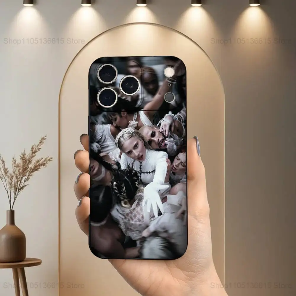 Custodia L-LADY G-GAGA MAYHEM Singer per iPhone 17,16,15,14,13,12,11 Plus,Pro Max,XS,X,XR,SE,Mini,8,7, Cover morbida in silicone nero